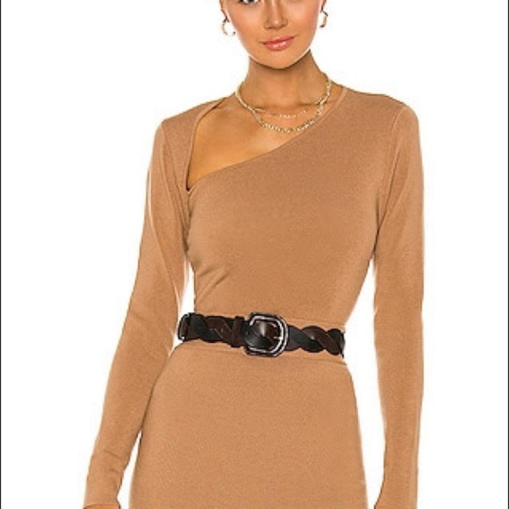 Victor Glemaud Cut Shoulder Top in Camel - Size XS